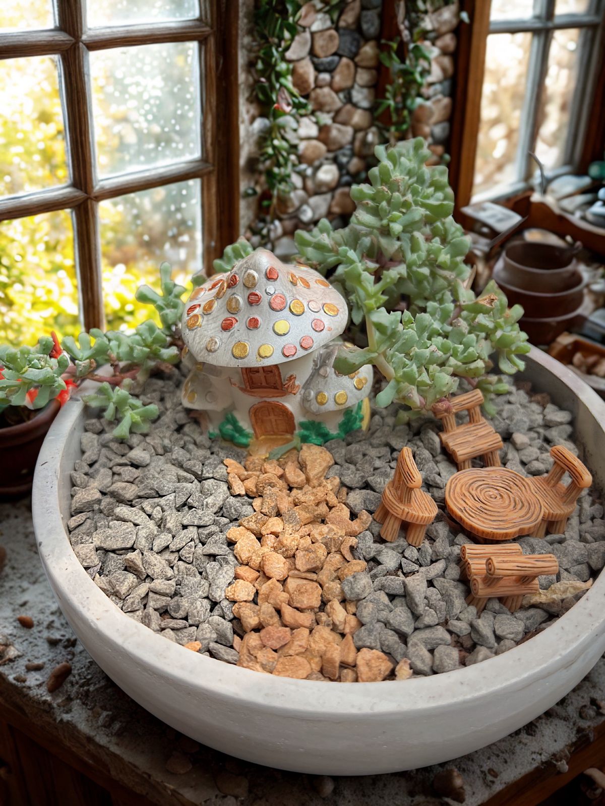 Succulents with Handcrafted Planters thumbnail 4